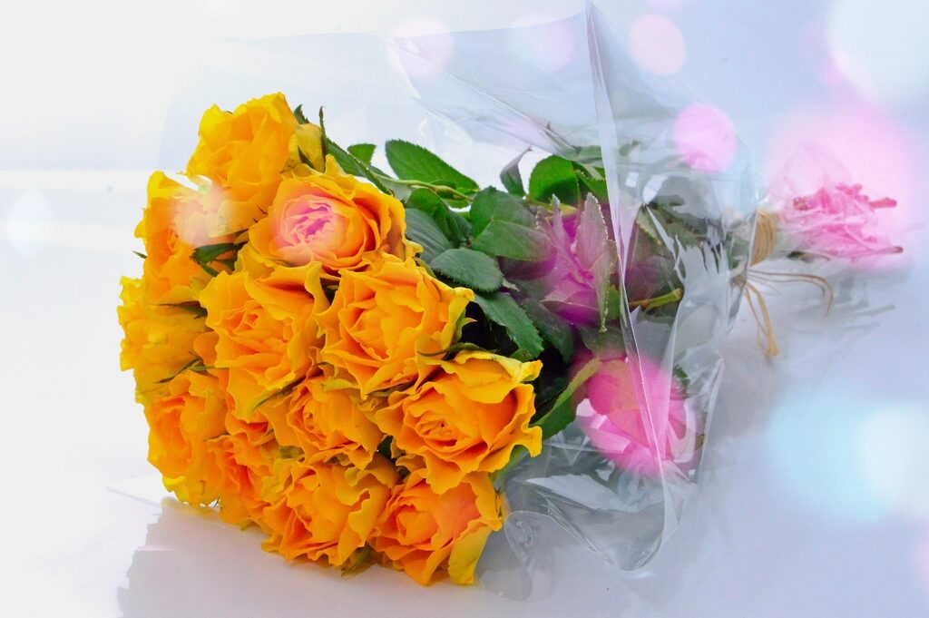 Bó hồng vàng nắng